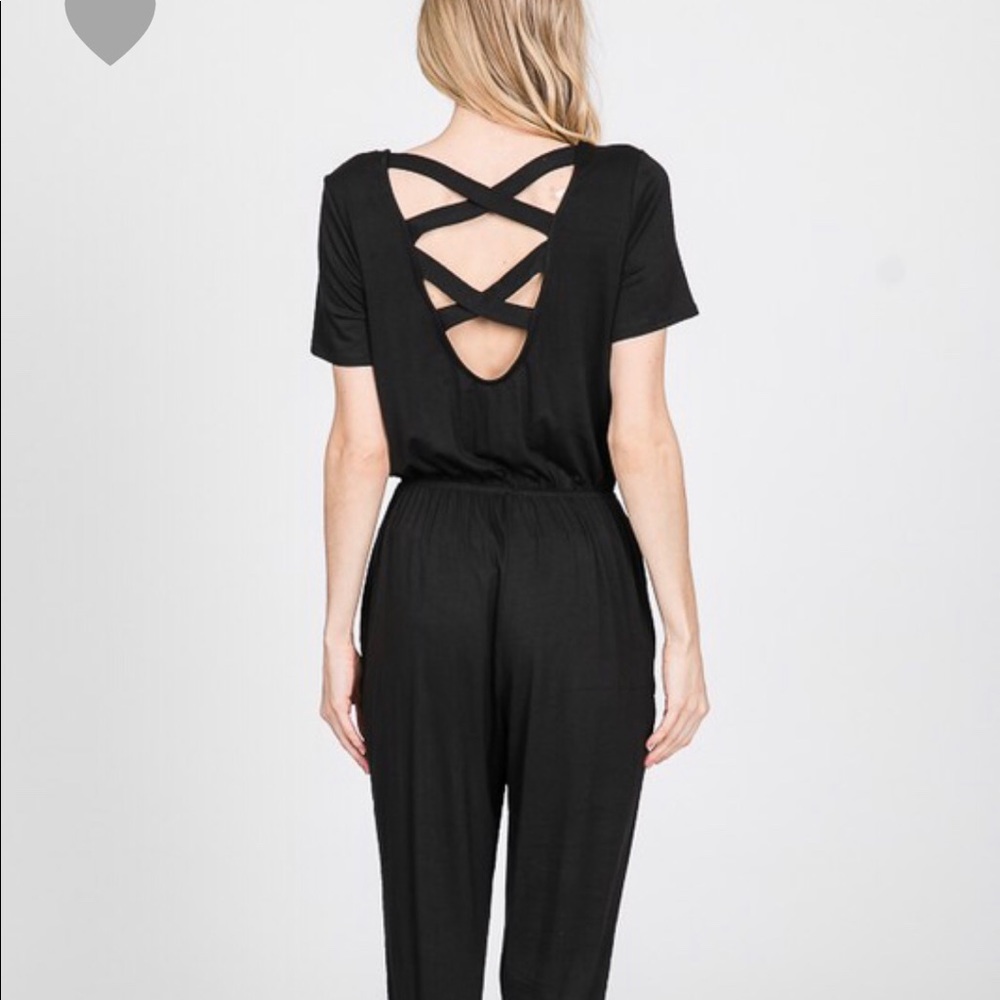 Criss Cross Knit Jumpsuit